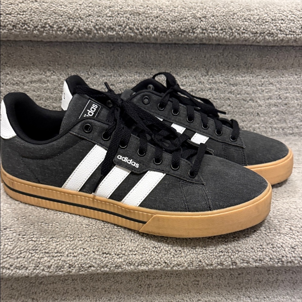 Adidas Black and White Sneakers with Tan Sole 3.0 shoes